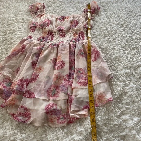 NWT Cider Women's Layered Off Shoulder Mini Dress Pink Size Large - Picture 5 of 6